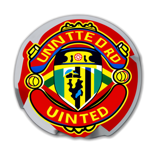 Stylish Man Utd Crest Graphic with 'United We Stand!'