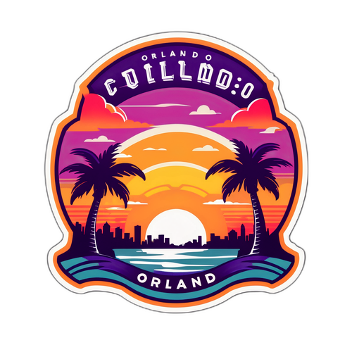 Thiết kế logo của Orlando City với hình ảnh hoàng hôn