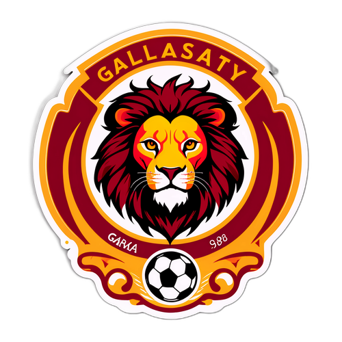 Thiết kế nhãn dán Galatasaray với biểu tượng sư tử
