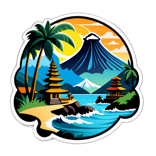 Paysage de Bali avec temples, plages et montagnes
