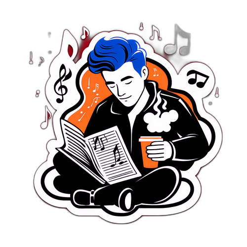 Stiker Ivar Jenner Santai dengan Kopi