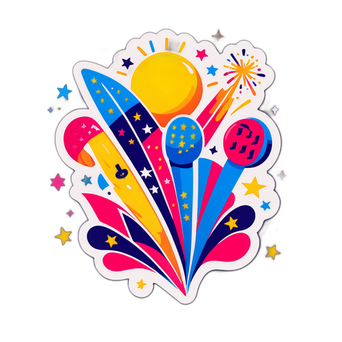 Fargerik Melodifestivalen 2026 Sticker