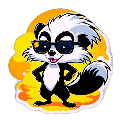 Humoristisk skunk i solbriller