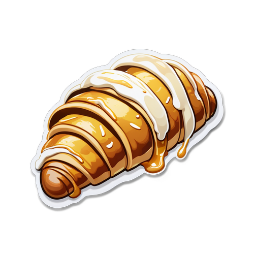 Ne Résistez Pas au Charme du Croissant Parfait ! Découvrez le Sticker qui Fait Saliver !