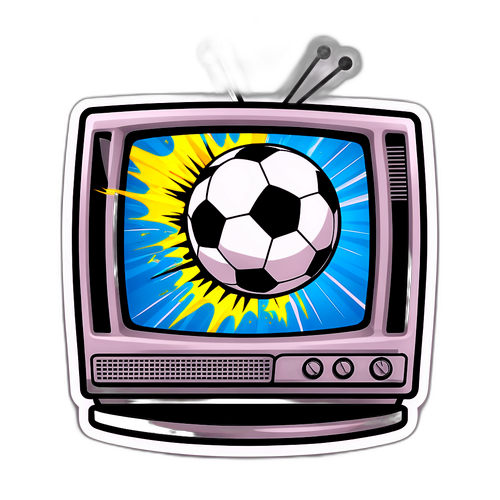 Quả bóng đá xuyên qua màn hình tivi
