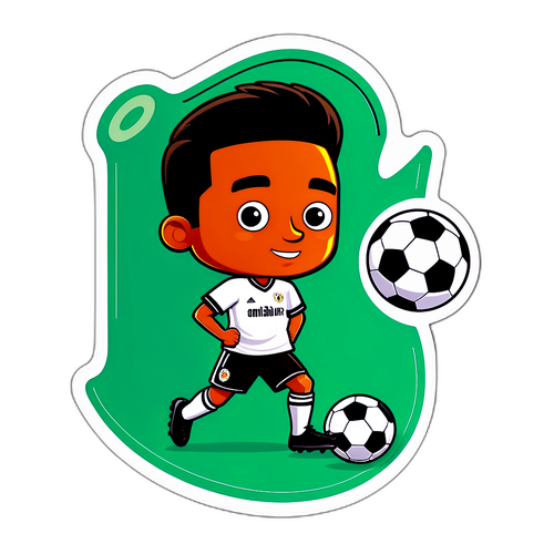 फुटबॉल-थीम वाला मजेदार स्टिकर