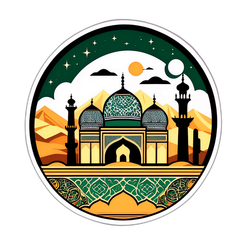 Sticker Elegante ispirato all'Architettura dell'Arabia Saudita