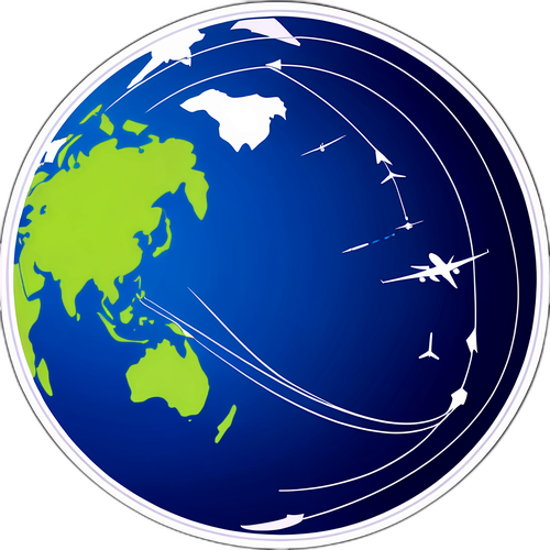 Flyradar med flyruter over kloden