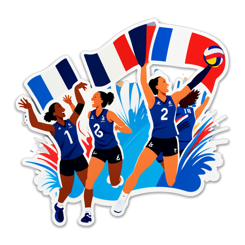 JO 2024 : L'Autocollant Dynamique Qui Fait Vibrer le Volley Français !