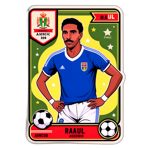 Vintage Voetbalkaart van Raúl Asencio