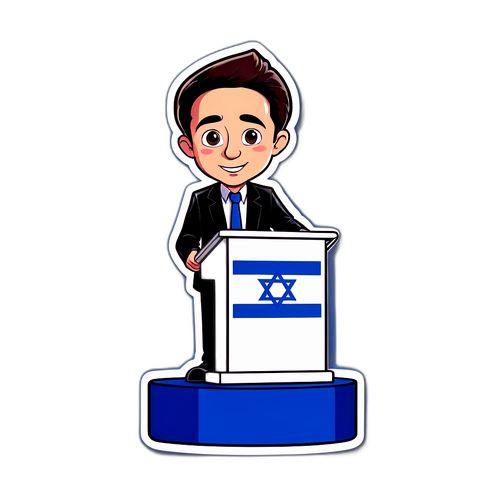 ישראל כץ בעמידה על פודיום