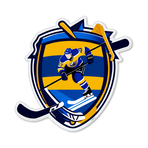 HV71 Emblem med Hockeyutrustning