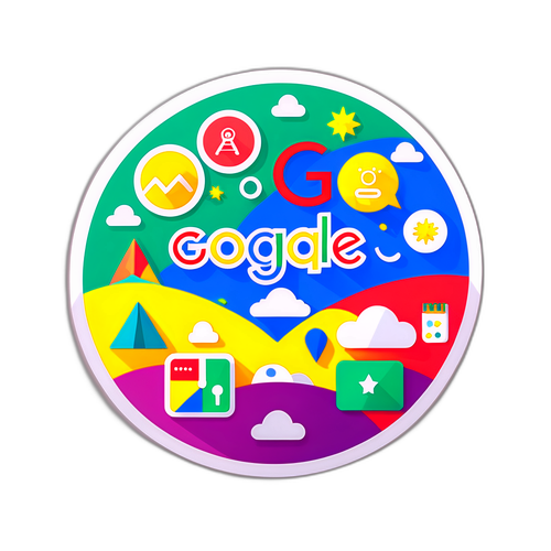 구글 검색 바 및 다양한 아이콘을 특징으로 한 독특한 스티커