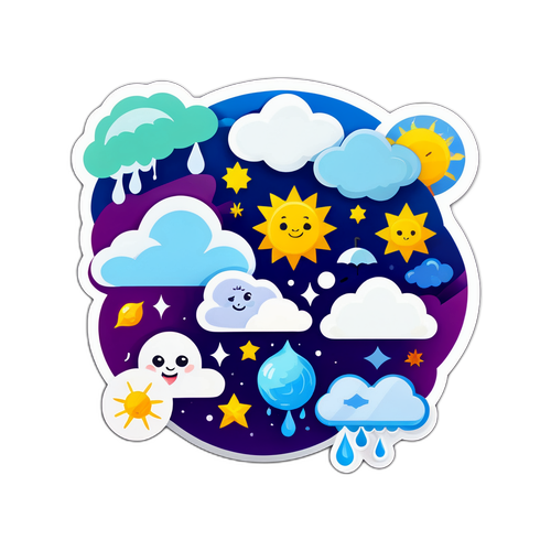 날씨를 표현하는 캐릭터 스티커
