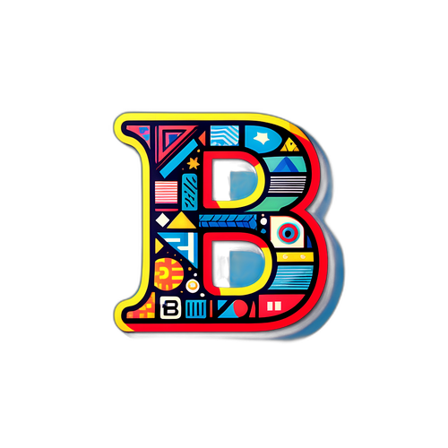 Stiker Minimalis Huruf 'B'