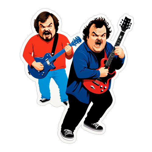 Rock 'n' Roll Kaos! Oplev Jack Black og Kyle Gass's Energi i Dette Episk Klistermærke!