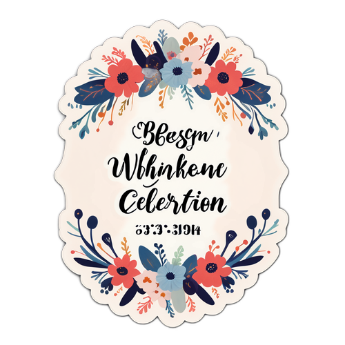 Design en fantasifull bryllupsfest-sticker