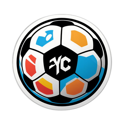 Sticker de balón de fútbol con logo de TyC Sports