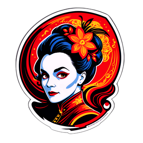 Stylizovaná nálepka s Libuší Švormovou