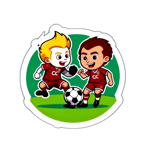 CFR Cluj și Universitatea Craiova ca mascote amuzante jucând un meci de fotbal