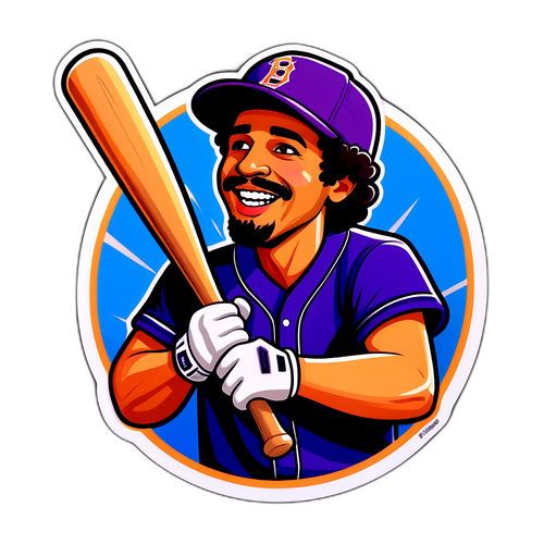 Stylish Baseball Player Sticker