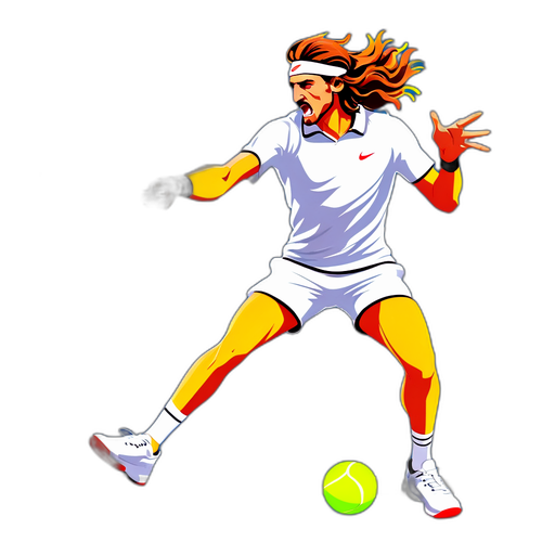 Illustrazione Dinamica di Tsitsipas