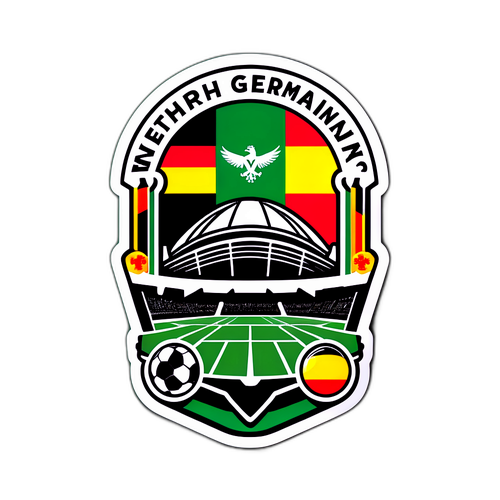 Stiker Meriah Memperingati Pertandingan Ireland Utara vs Jerman