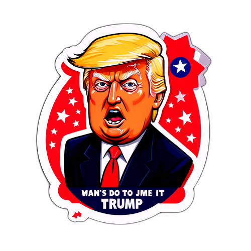 Гумористичний наклейка з Дональдом Трампом
