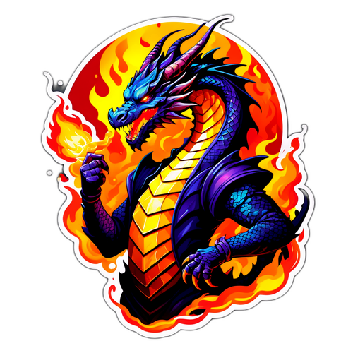 Drache König im Feuerkostüm