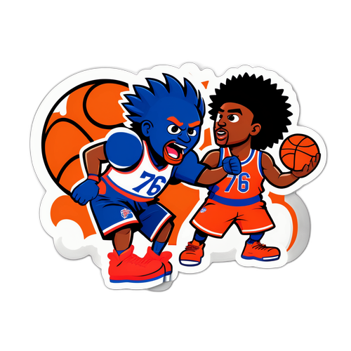 76ers और Knicks टीम के मसकॉट्स का मुकाबला