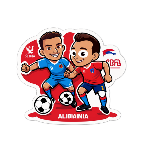 Venlig konkurrence sticker: Albanien vs. Serbien