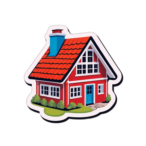 Dansk Hus Sticker med Madlavning