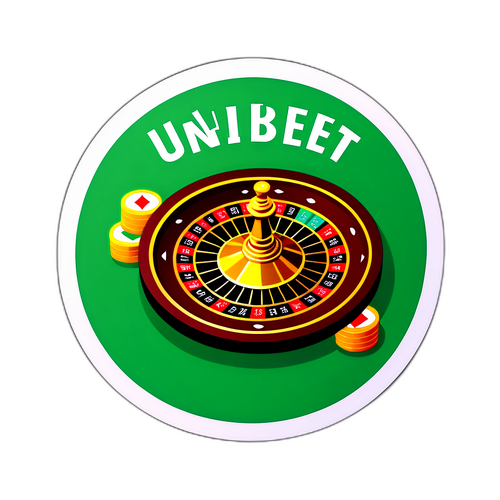 Unibet klistermärke med roulettehjul