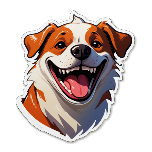 Unleash the Joy! The Laughing Dog Sticker That Will Brighten Your Day!