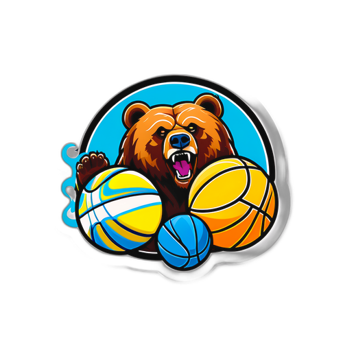 Наклейка с символикой матча Гризлис против Наггетс