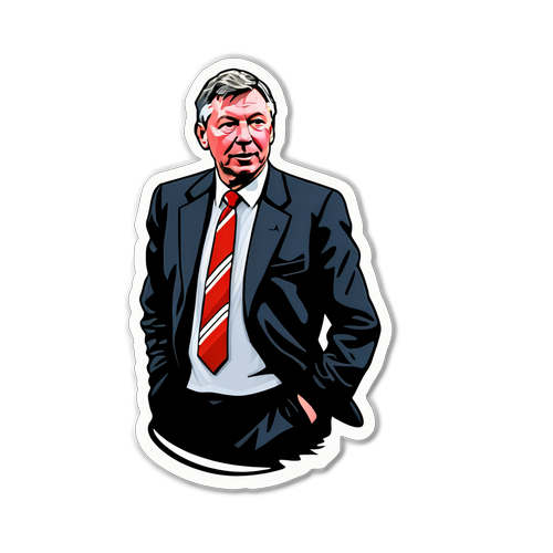 Autocolant motivațional Man United cu un citat celebru de la Sir Alex Ferguson