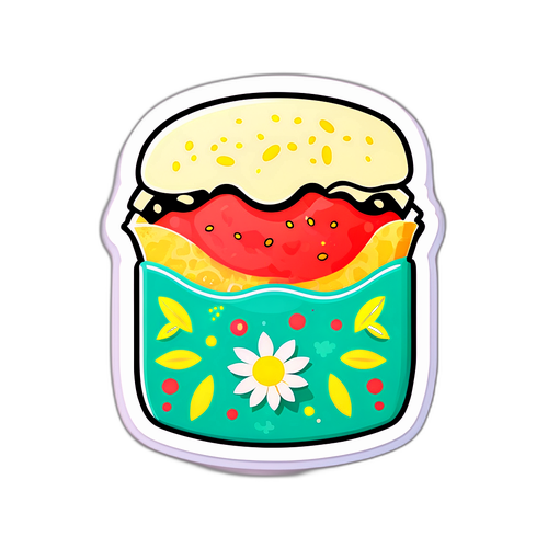 カラフルなバーガーステッカー