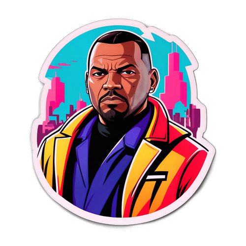 Ein auffälliges, abstraktes Design mit Markus-Charakteren aus GTA 6