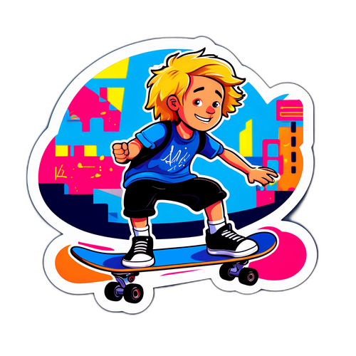 Legesyg sticker med Tobias Lund Andresen på skateboard
