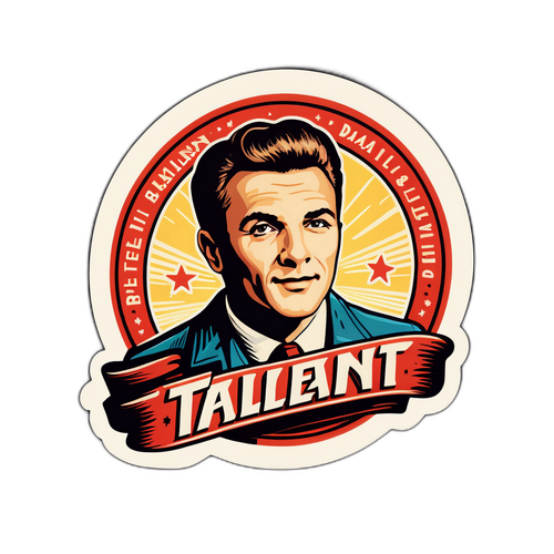 Nálepka s Danielem Brzobohatým v retro stylu