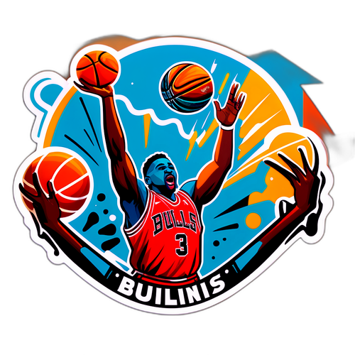 Dynamic Basketball Game Sticker: Bulls vs Hornets