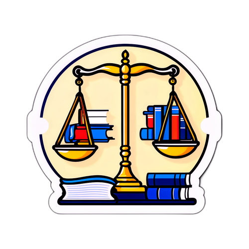 Adalet Terazisi ve Hukuk Kitapları Sticker