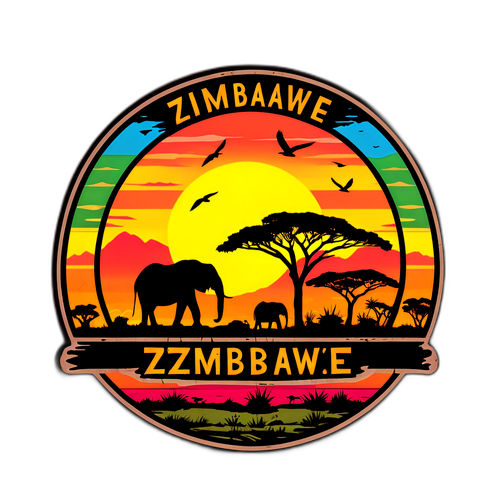 Samolepka s přírodní krásou Zimbabwe