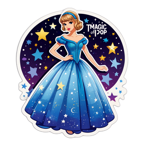 Designové nálepky s Taylor Swift v nádherných šatech