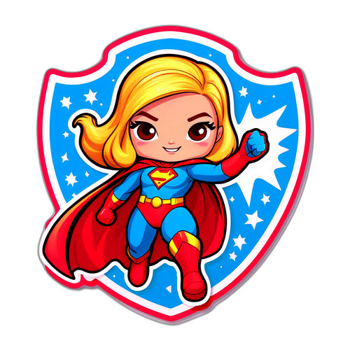 Isang Makulay na Sticker ng Superhero
