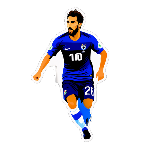 Rafa Silva'nın Enerjisi! Minimalist Portrede Hareketli Fırça Vuruşlarıyla Hayal Edin!