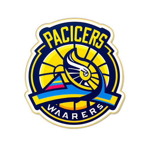Pacers ve Warriors Logoları ile Basketbol Sahası Sticker'ı