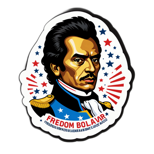 Diseño de una calcomanía con la silueta del Libertador Simón Bolívar