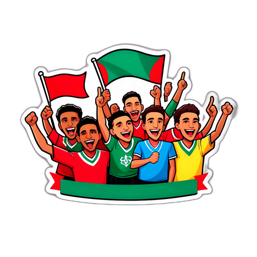 สติกเกอร์แฟนบอลในโมร็อกโกที่สนับสนุนทีมอย่าง passionately
