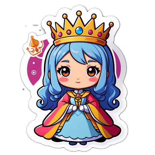 สติกเกอร์ควีนแบบน่ารักสไตล์อนิเมะ